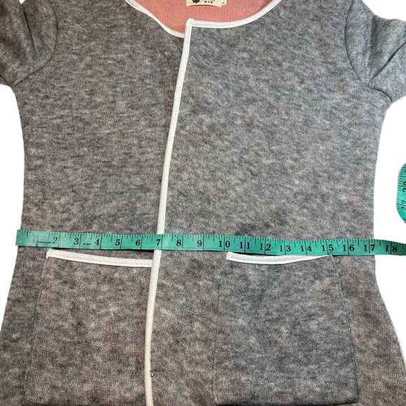 Helcarcii Grey and Pink Open Sweater Cardigan size L - Picture 12 of 14